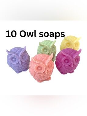 10 Adorable Soaps handmade owl shaped soap. Cute useful party favours/gifts